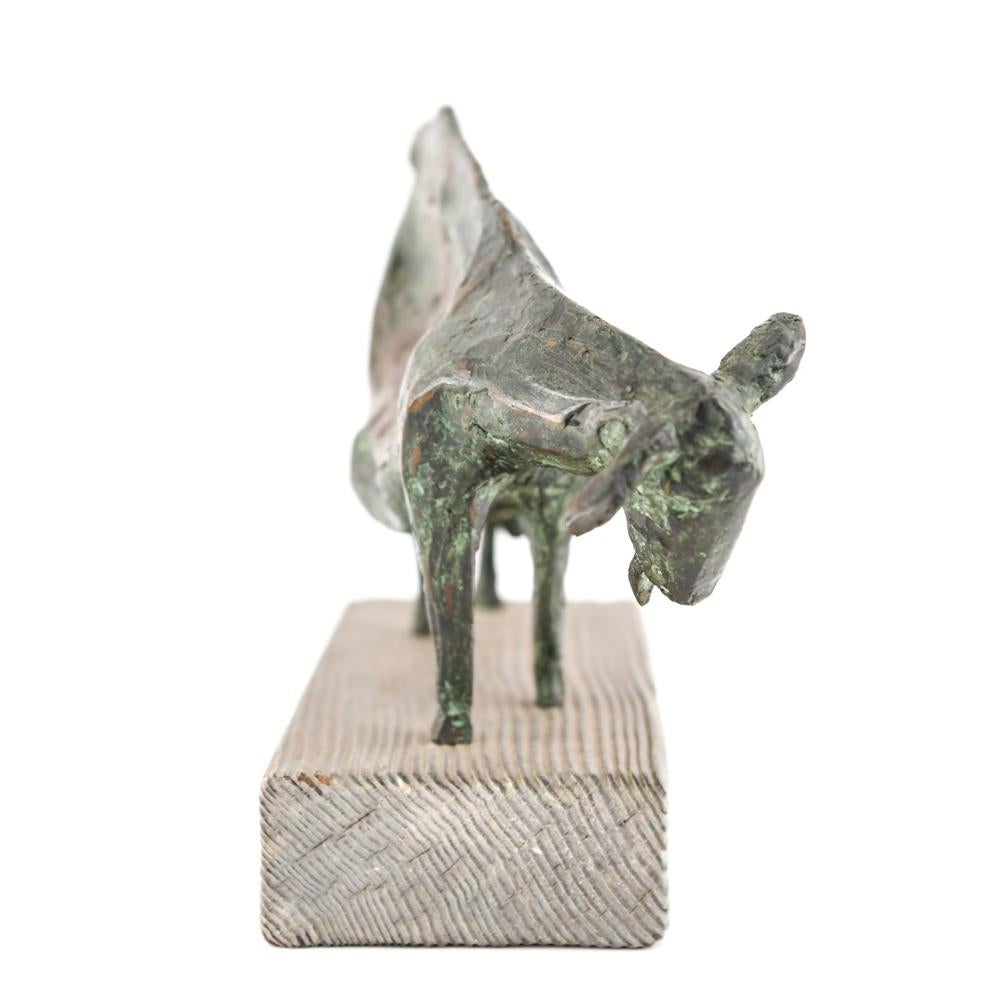 Priscilla Pattison Brutalist Bronze Goat Sculpture 2