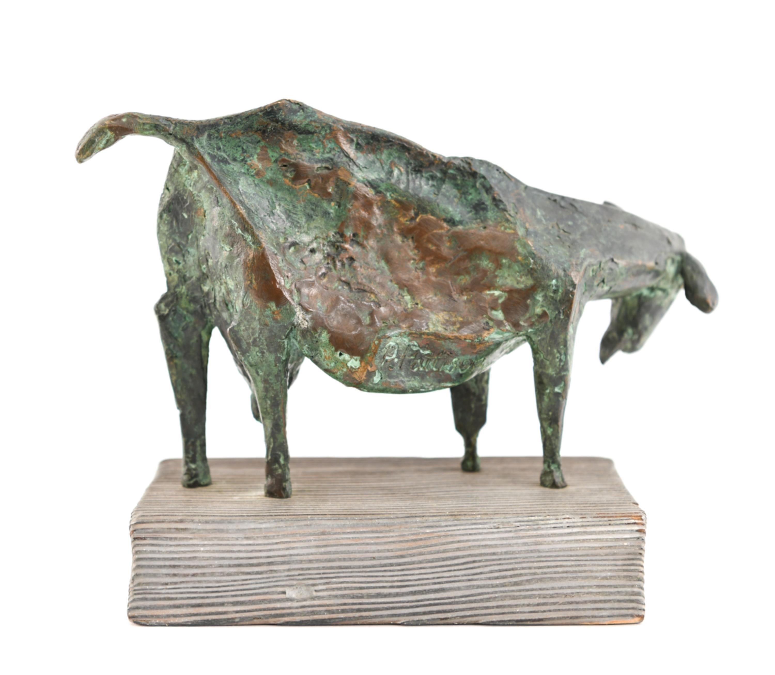 Priscilla Pattison Brutalist Bronze Goat Sculpture 3