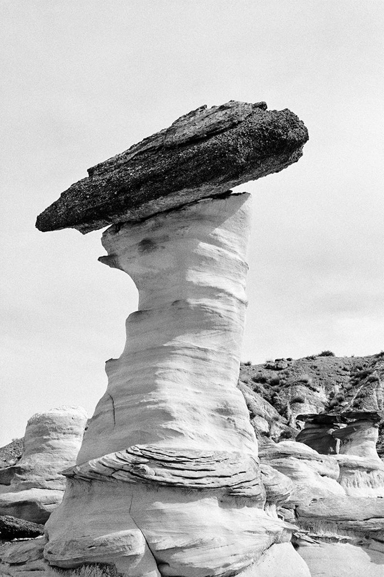 Priscilla Rattazzi Black and White Photograph - Hoodoo at Yermo Canyon