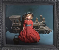"Antique Toys" Priscilla Roberts, Still Life, Realistic, Doll, Magical Realist