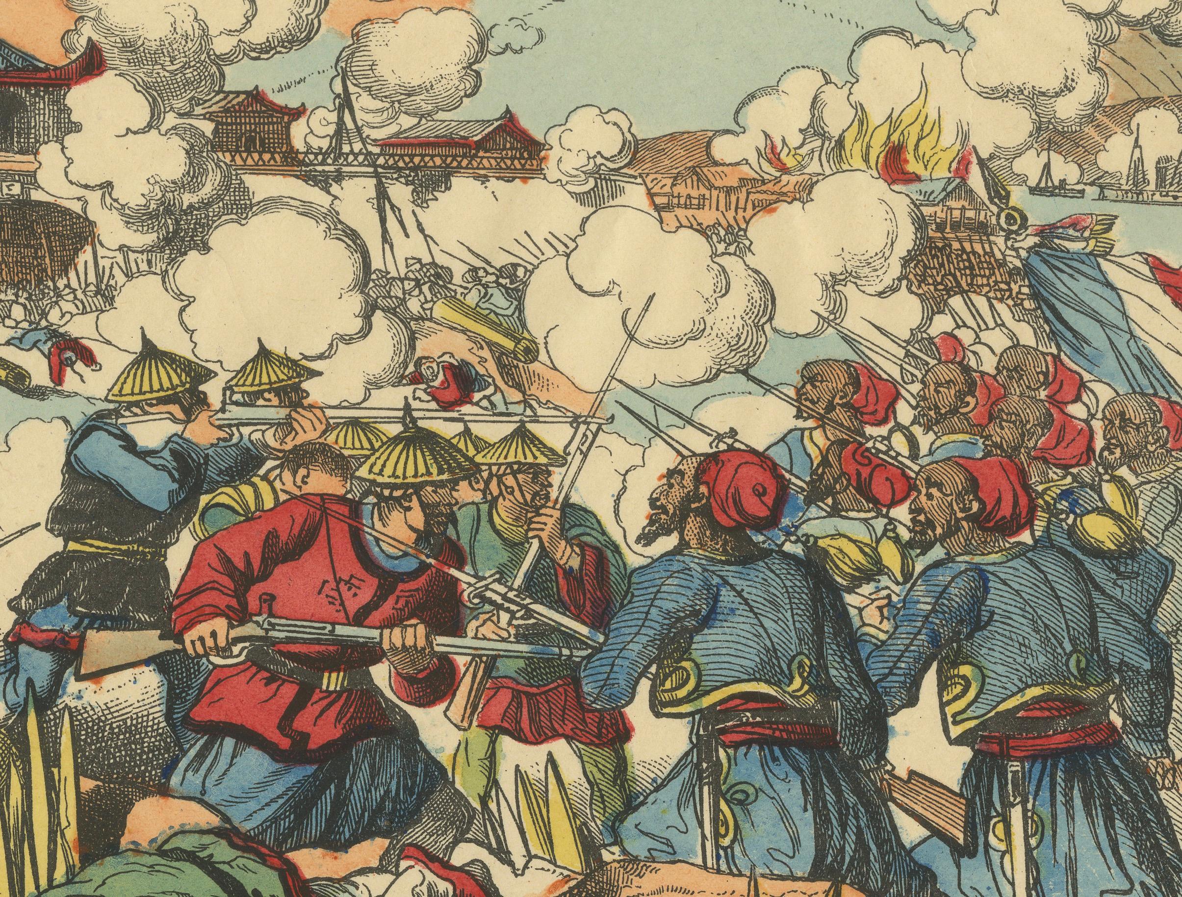 Prise de Sontay, an Épinal Print of a French Tonkin War Battle, 1883
