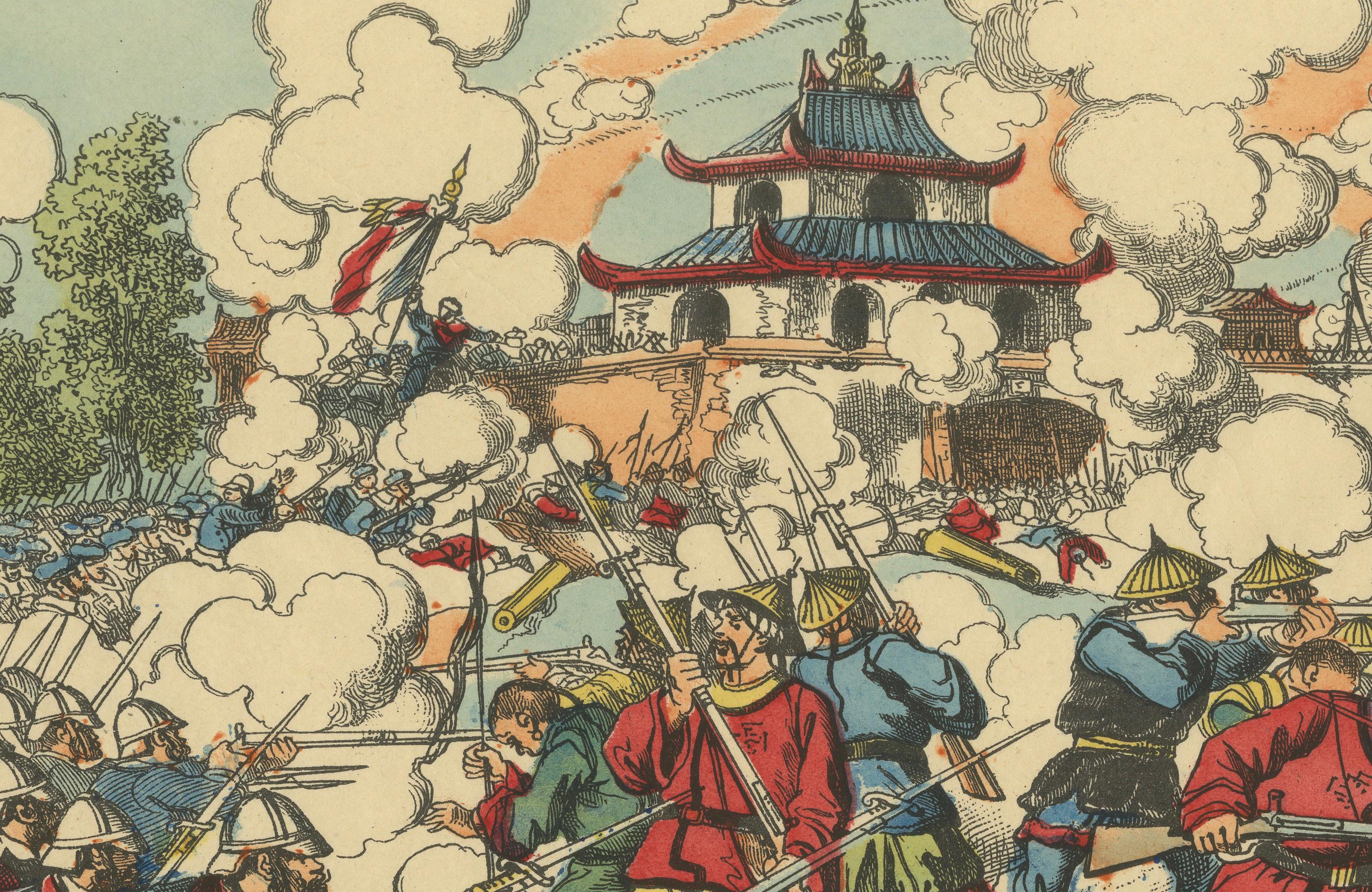 Prise de Sontay, an Épinal Print of a French Tonkin War Battle, 1883