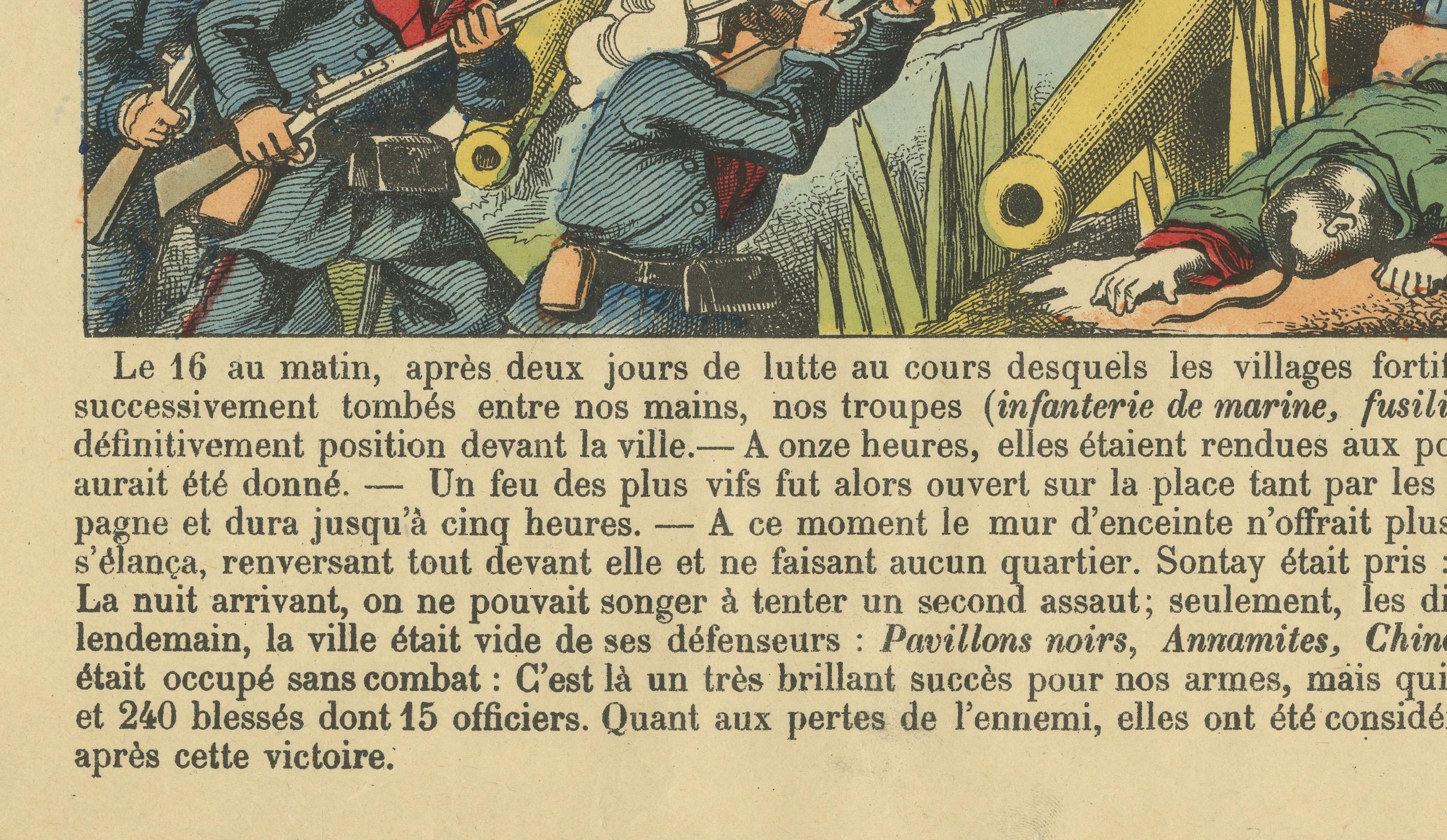 Prise de Sontay, an Épinal Print of a French Tonkin War Battle, 1883