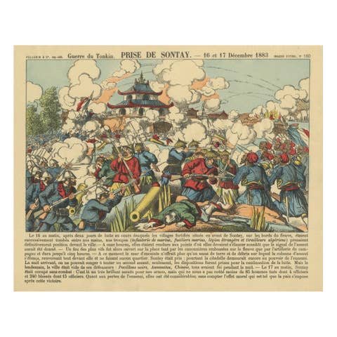Prise de Sontay, an Épinal Print of a French Tonkin War Battle, 1883