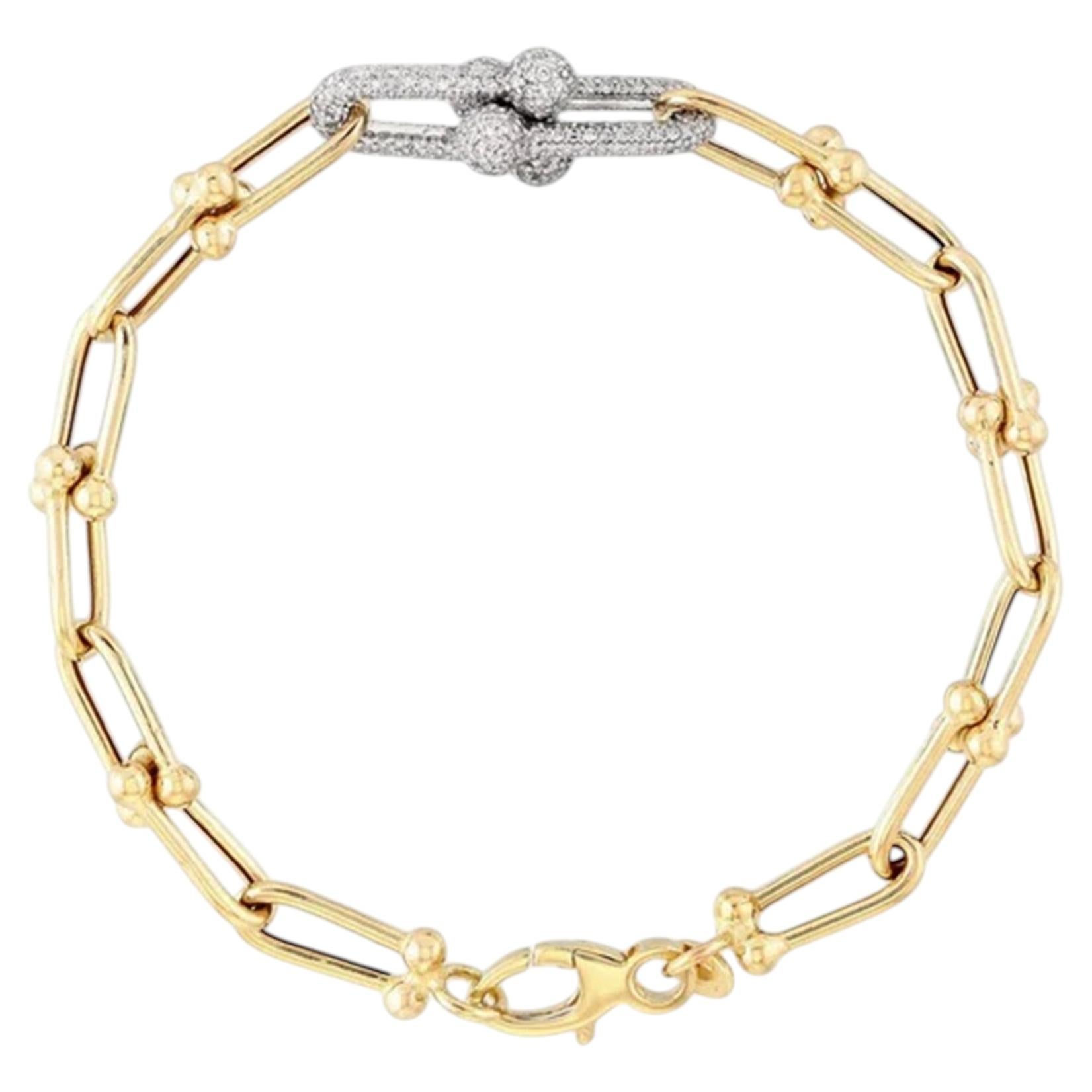 Prism Diamond 14K (or 18k upon request) Yellow Gold Link Bracelet