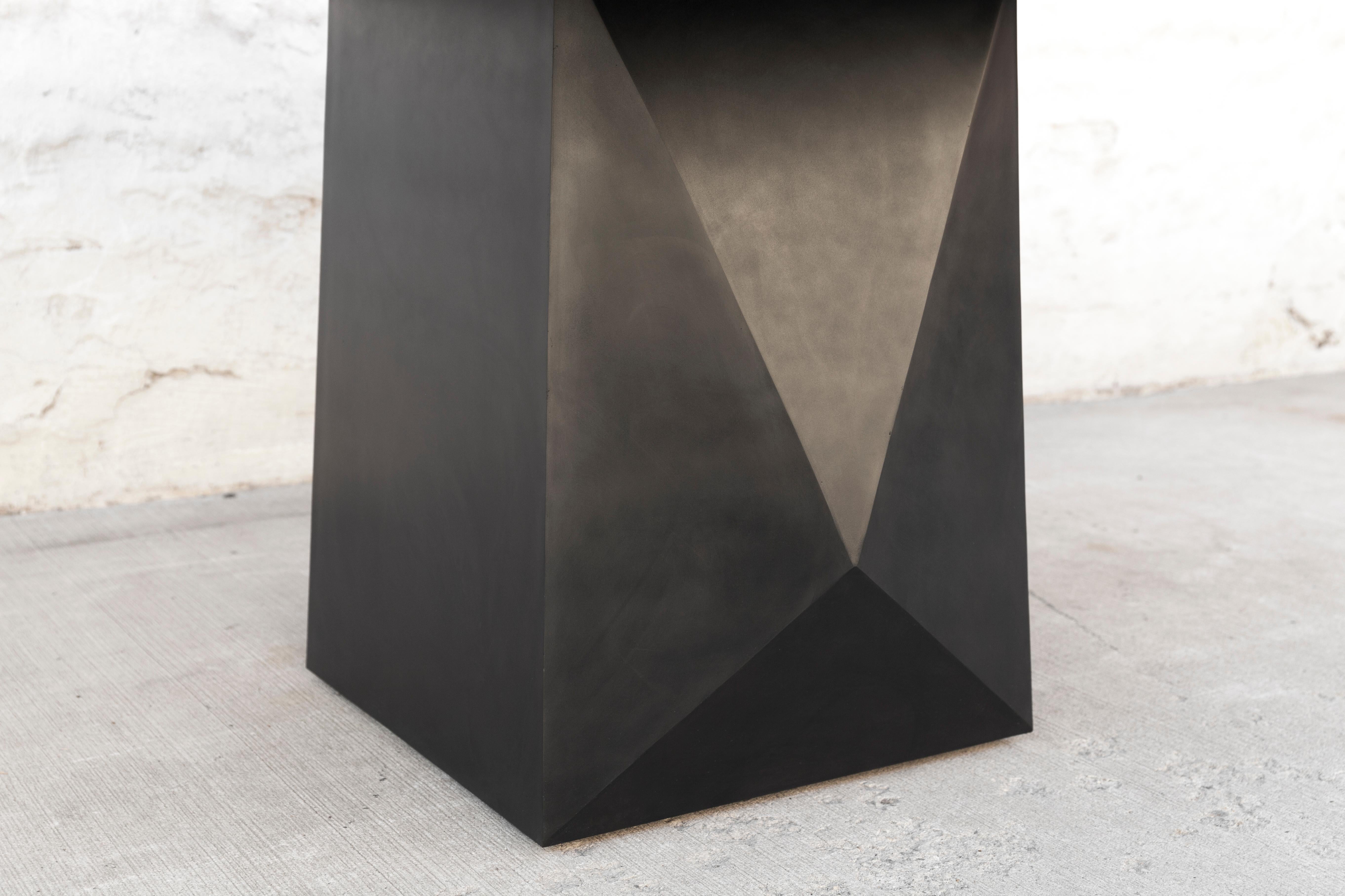 American Prism Dining Table, Customizable Metal and Resin For Sale