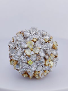 Prism Garden - White Rosecut, Fancy Color Diamonds, Pinks & Yellows as Ring 18K