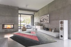 PRISM Hand Tufted Modern Shaped Silk Rug in Grey Mauve Colour By Hands