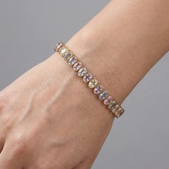 Bracciale d'oro personalizzato Prism Heart Spectrum Sapphire & Diamond 14K