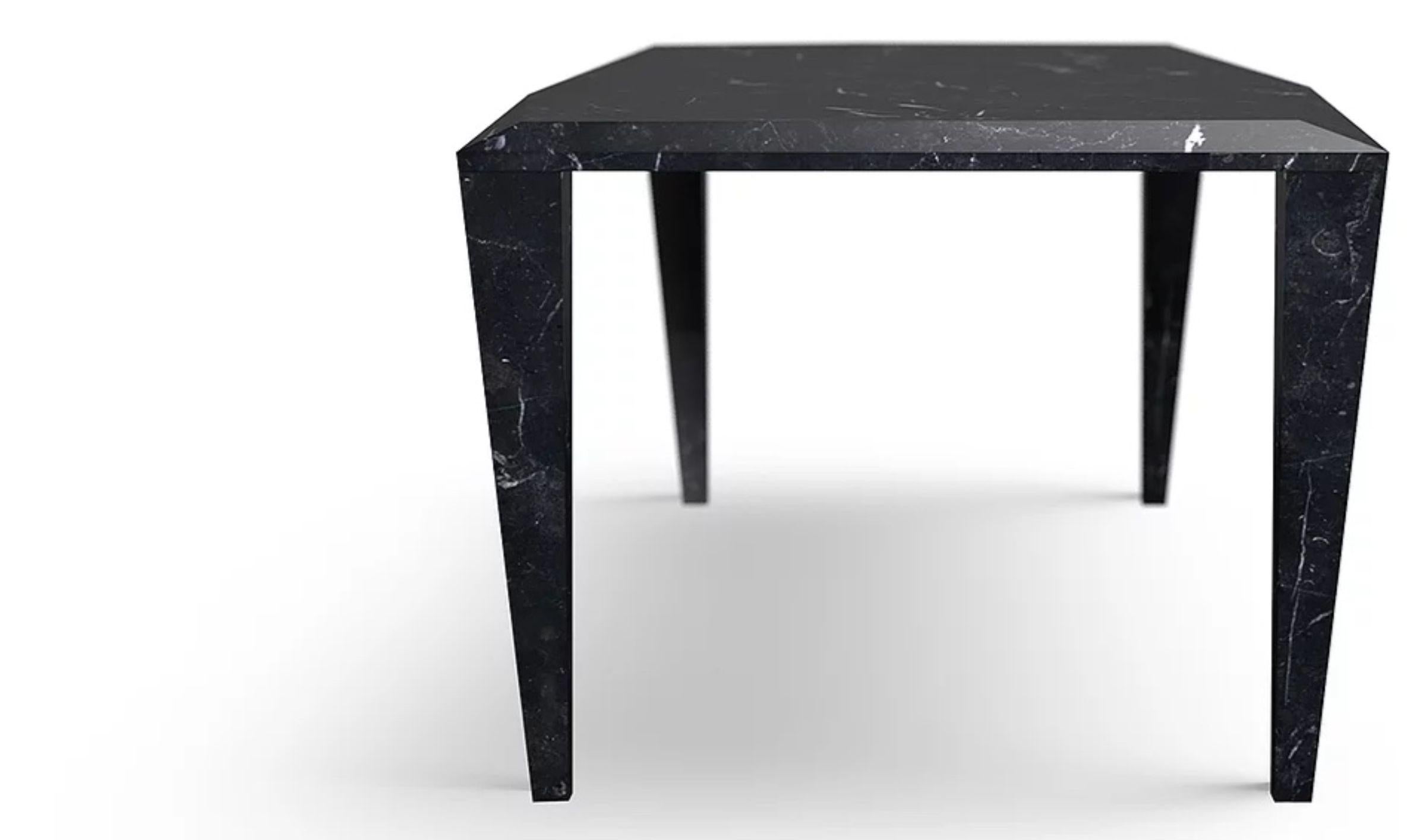 Prism marble table by Marmi Serafini
Materials: Marble 
Dimensions: D 100 x W 210 x H 75 cm.

Other marbles available.

Table characterized by oblique cuts able to perform and carry on the play of dark and light effects that making it modern,
