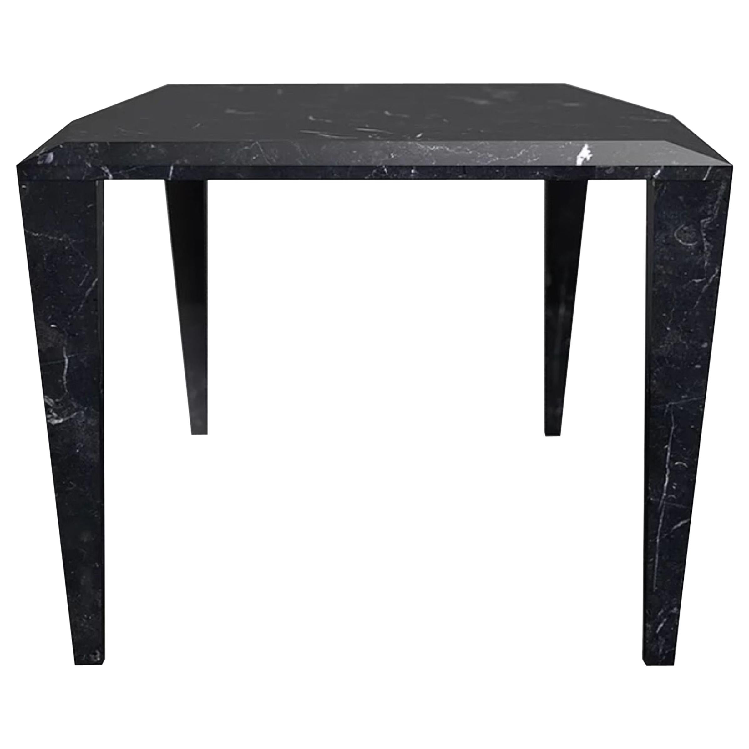 8 ft Marble and Ebonized Wood Table by Michael and Katherine McCoy