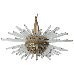 Prism "Miracle" Chandelier in Brass and Glass by Bakalowits & Söhne