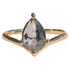 Prism of Light Pear S & P Diamond Ring in 14K Gold by Anastassia Sel Jewelry