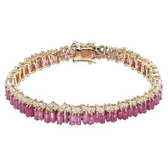 Prism Sapphire Emerald-Cut 14K (18K Custom) Gold Tennis Bracelet