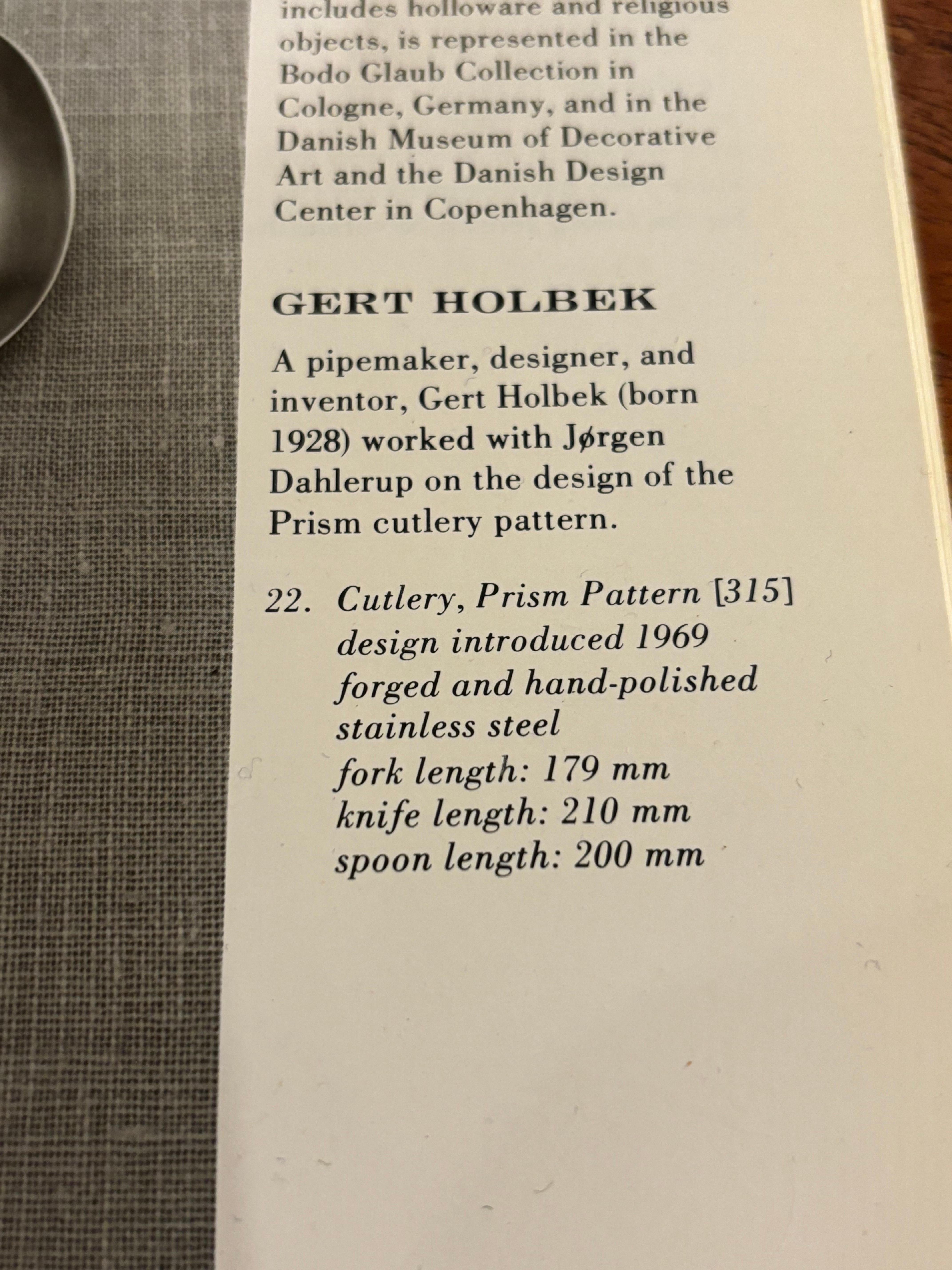 Stainless Steel Prism Stainless Flatware Set for Georg Jensen 57 piece