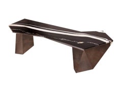 Prism XL, Bar in Hand Polished Stainless Steel and Polished Copacabana Marble