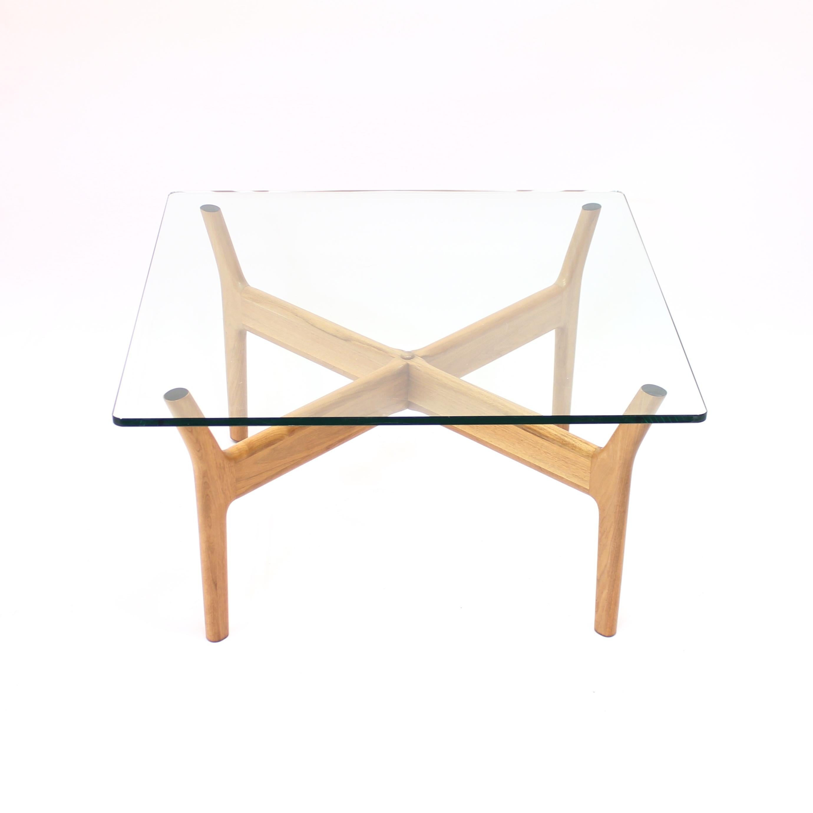20th Century Prisma/2 Walnut Coffee Table, Attributed to Alf Svensson, by Tingströms Möbelfab