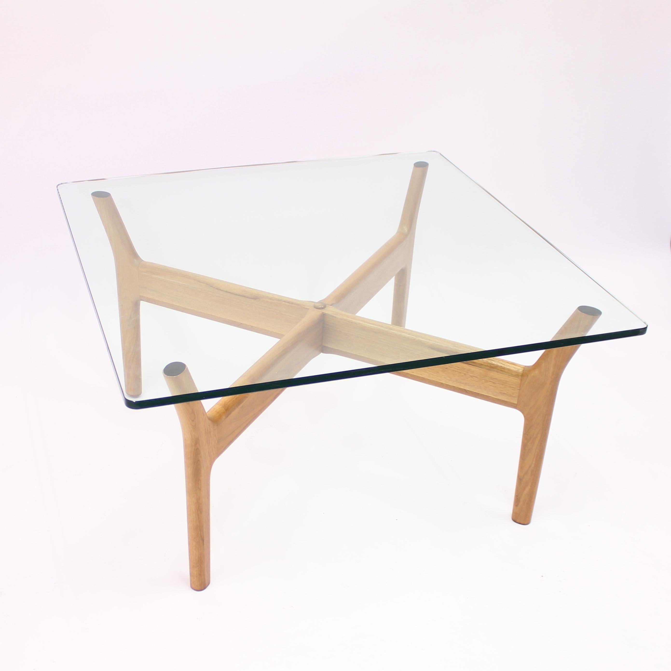 Prisma/2 Walnut Coffee Table, Attributed to Alf Svensson, by Tingströms Möbelfab 1
