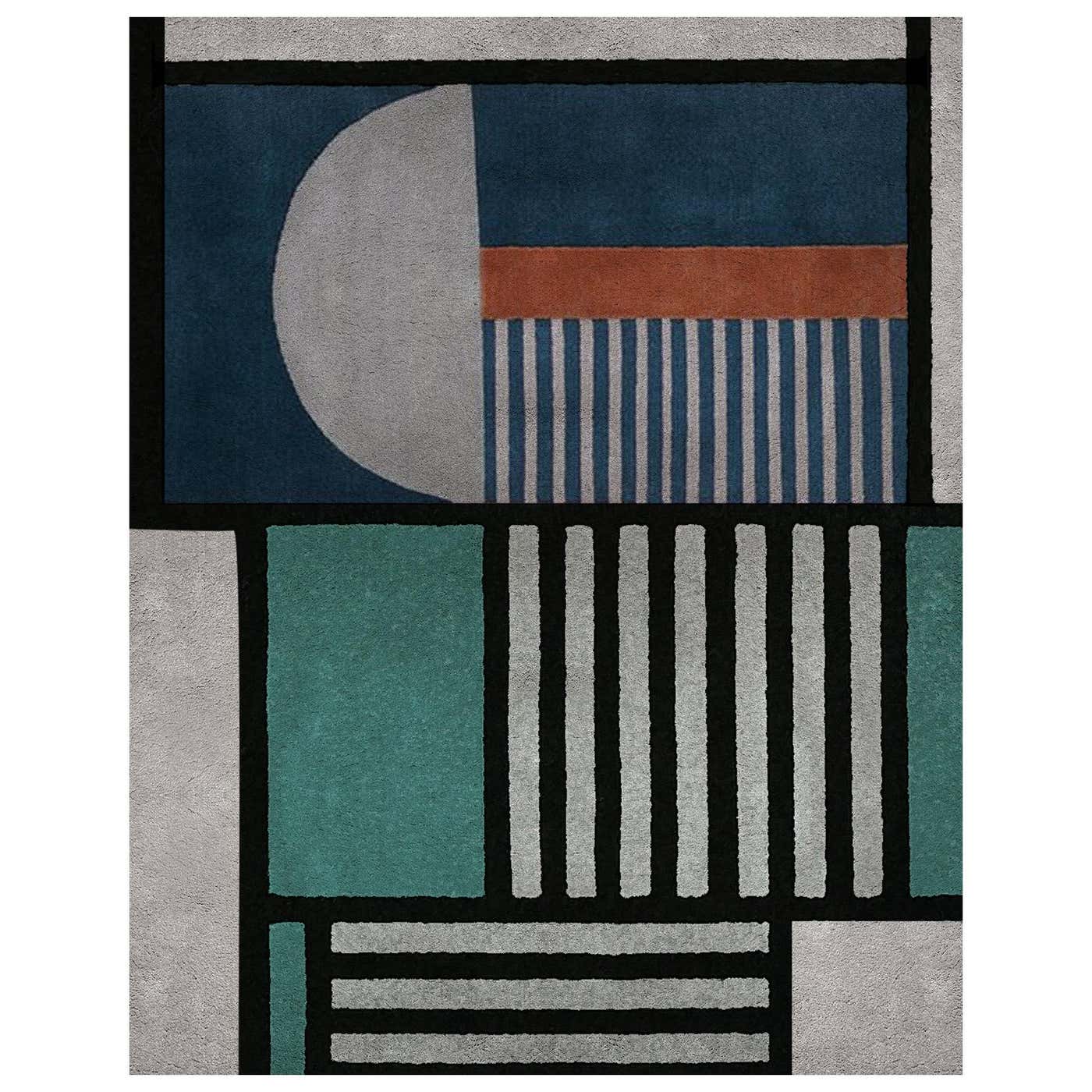 Prisma I Colorblock Area Rug in Hand-Tufted Wool and Botanical Silk For ...