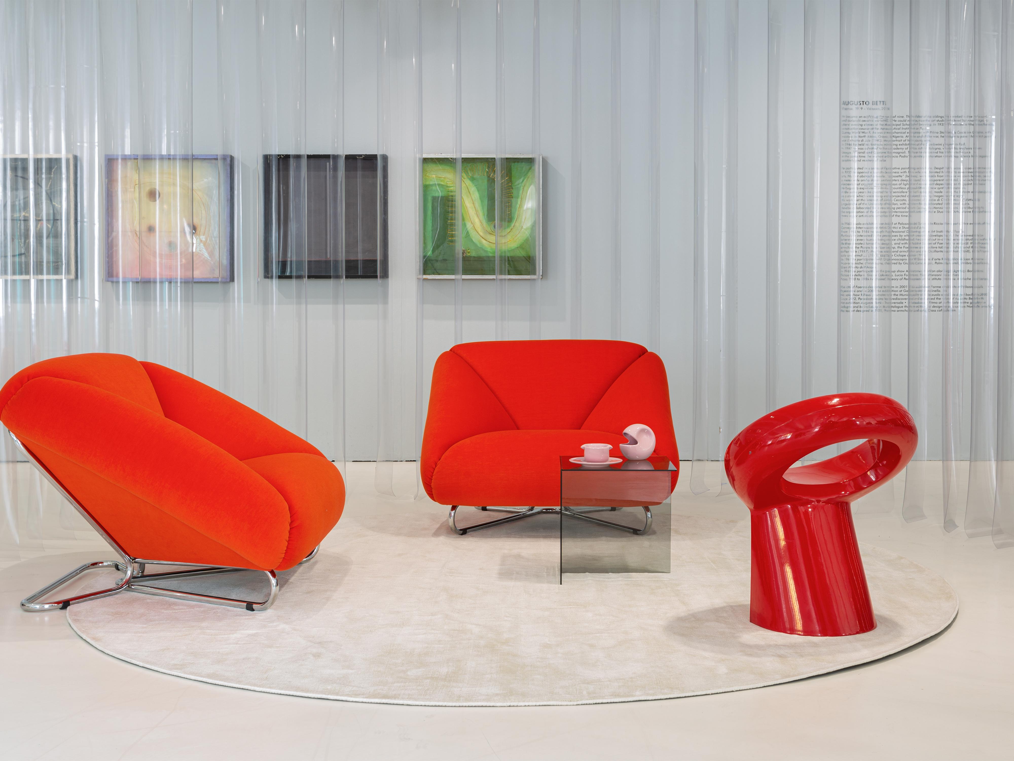 Prisma-Sessel von Augusto Betti Kvadrat, Paradisoterrestre-Ausgabe mit Gentle Fabric (Stahl) im Angebot