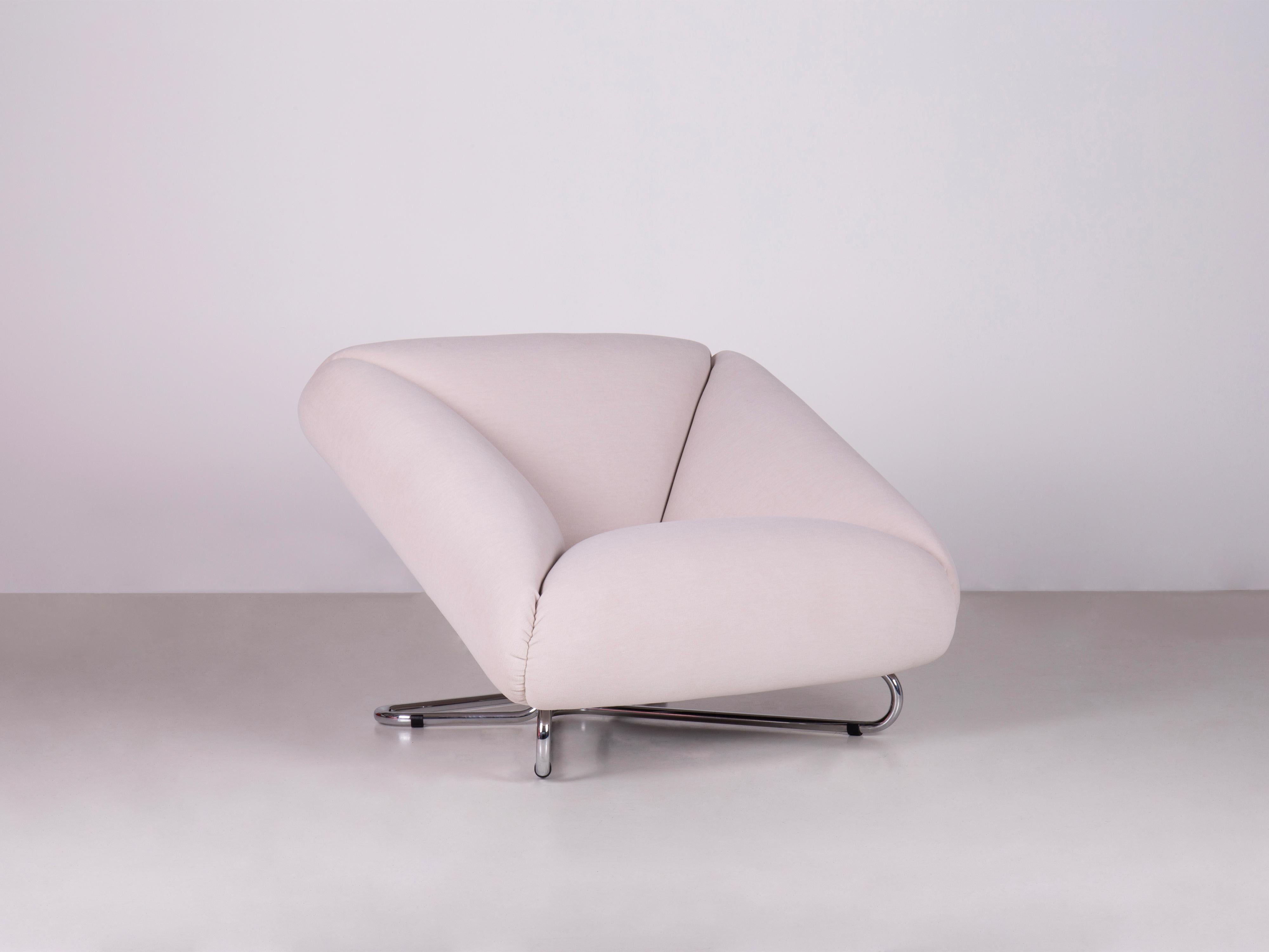 Contemporary Prisma Armchair by Augusto Betti Kvadrat Gentle Fabric Paradisoterrestre Edition For Sale
