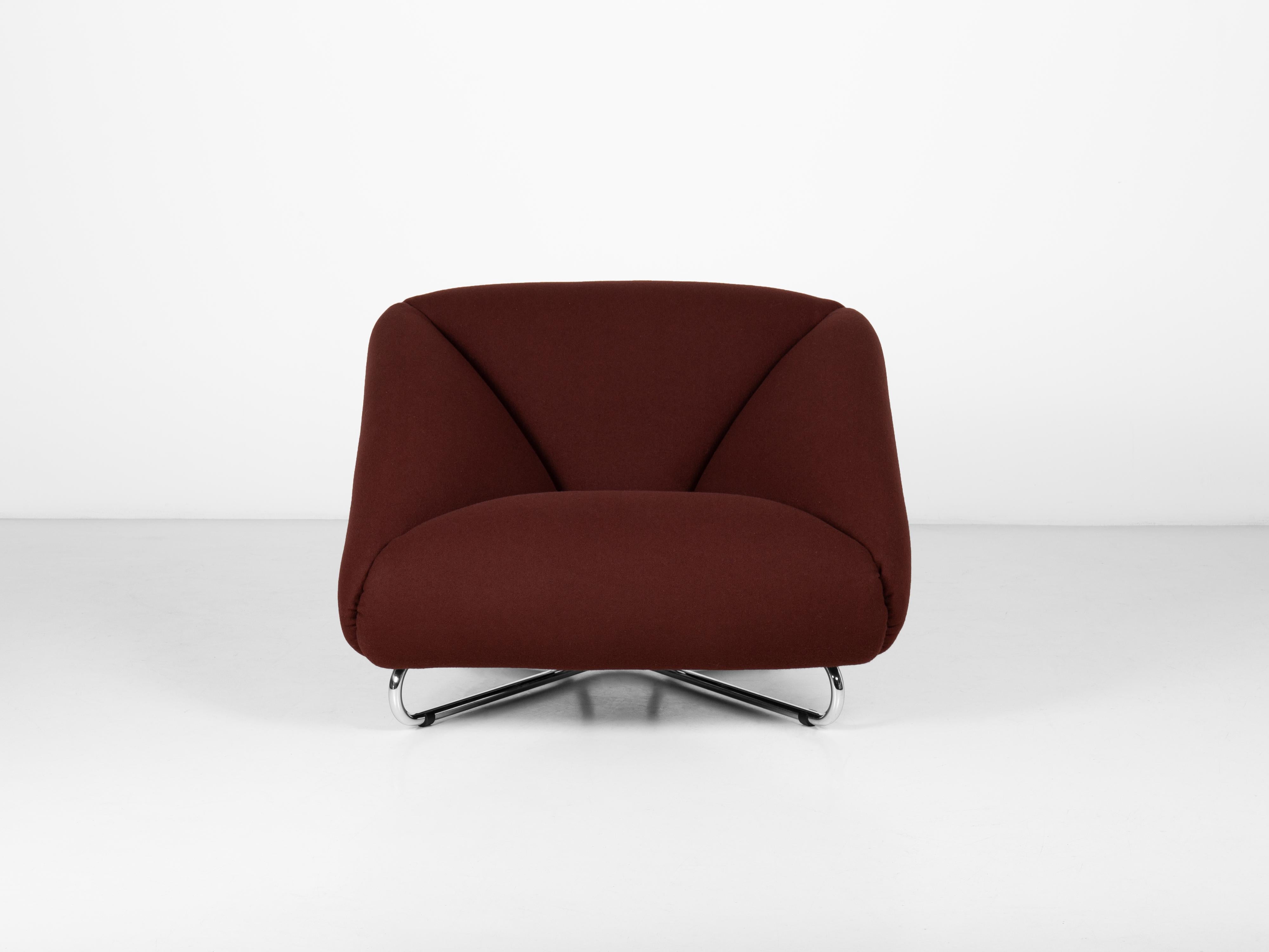 Mid-Century Modern Fauteuil Prisma d'Augusto Betti Kvadrat Tonus Fabric Paradisoterrestre Edition en vente