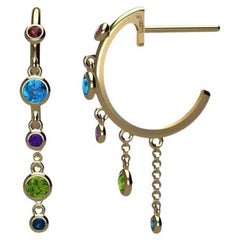 Prisma - Boucles d'oreilles en or 18 carats avec plusieurs pierres précieuses