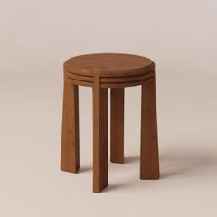 Sgabello Prisma Oak con seduta a tre strati di Luis Gimeno