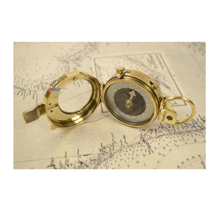 Prismatic Bearing Brass Compass, 1918 at 1stDibs
