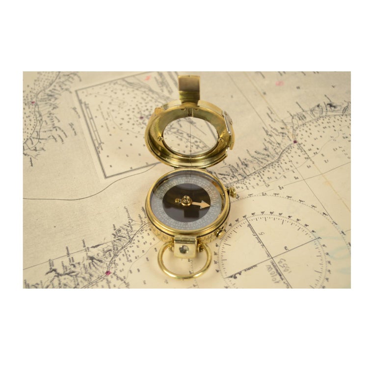 Prismatic Bearing Brass Compass, 1918 at 1stDibs