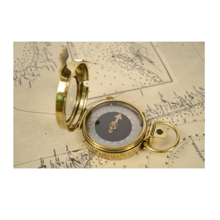 Prismatic Bearing Brass Compass, 1918 at 1stDibs