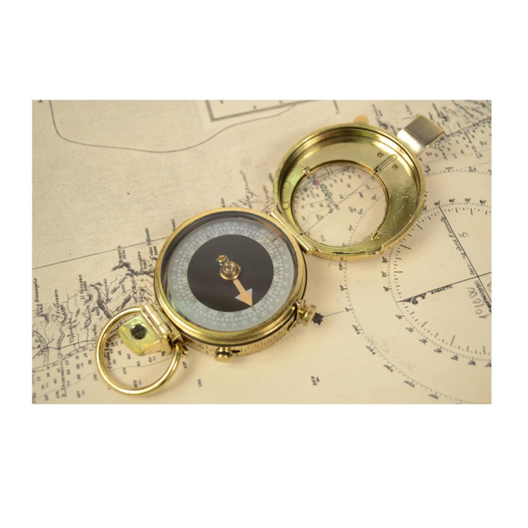Prismatic Bearing Brass Compass, 1918 at 1stDibs
