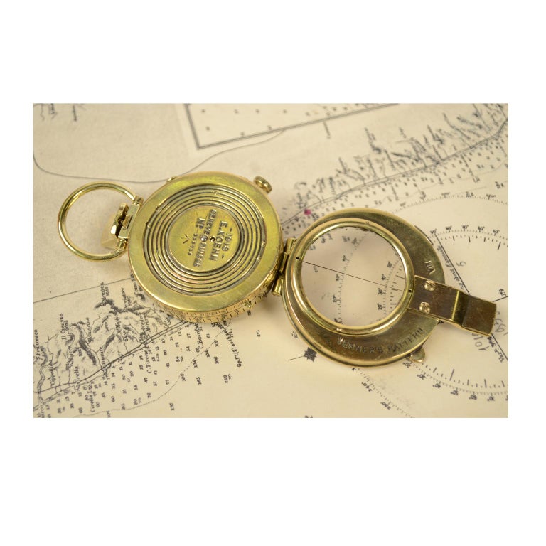 Prismatic Bearing Brass Compass, 1918 at 1stDibs