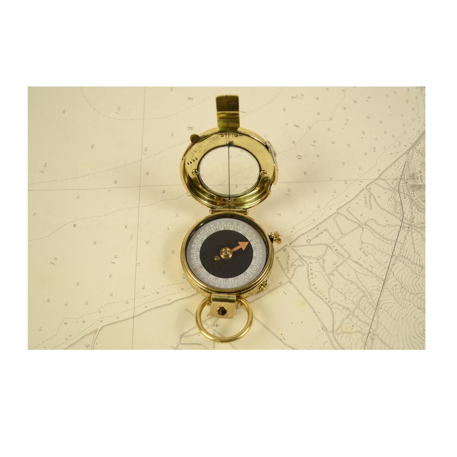 Prismatic Bearing Brass Compass im Zustand „Gut“ in Milan, IT