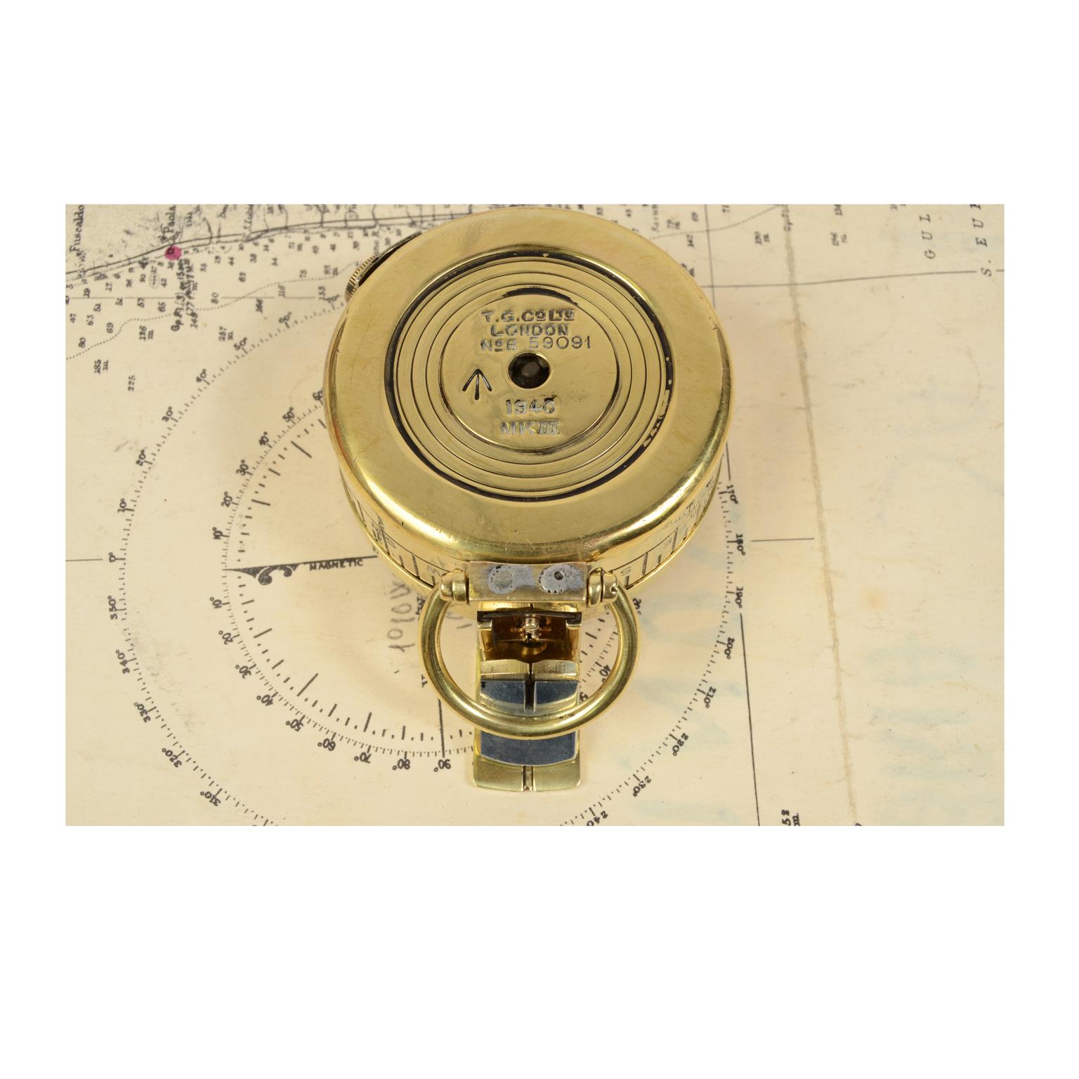 Prismatic Brass Compass UK 1940 for British Army Officers WWII 2