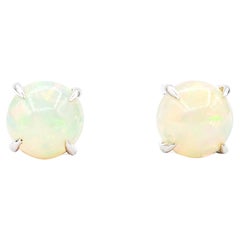 Boucles d'oreilles en opale naturelle avec cabochon prismatique