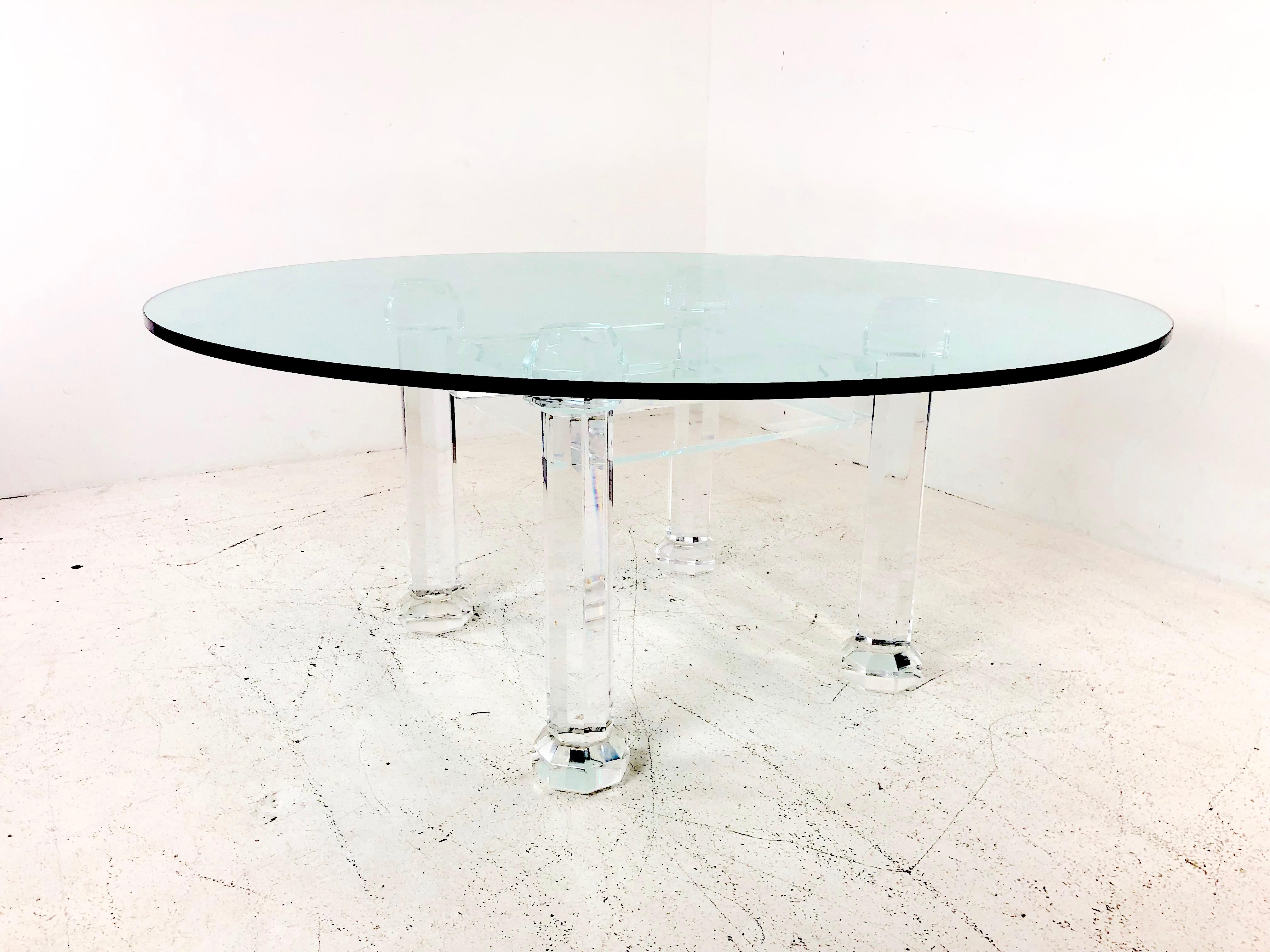 Prismatic Lucite Dining Table by Allan Knight In Good Condition In Dallas, TX