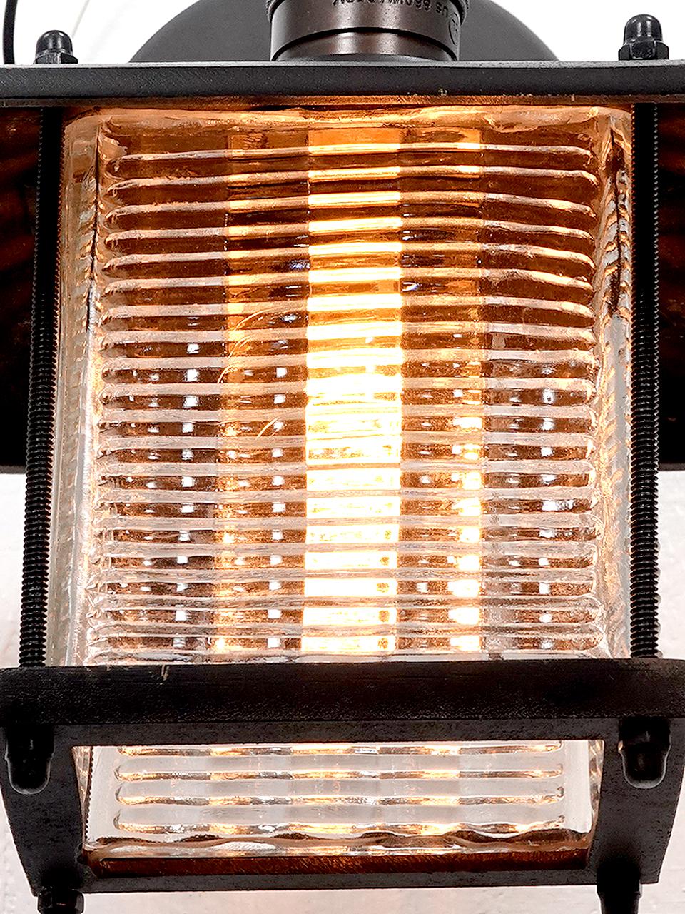 Arts and Crafts Prismatic Pagoda Sconces, Matching Pair