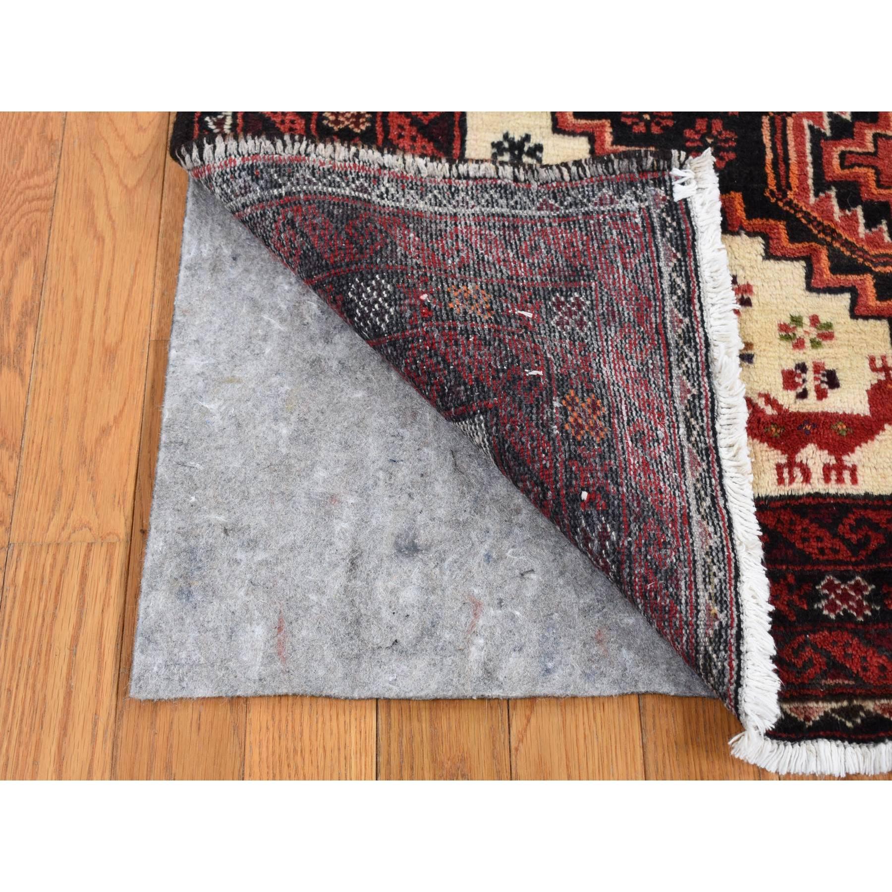 Prismatic Red Vintage Persian Clean with No Wear Pure Wool Hand Knotted Rug In Good Condition For Sale In Carlstadt, NJ