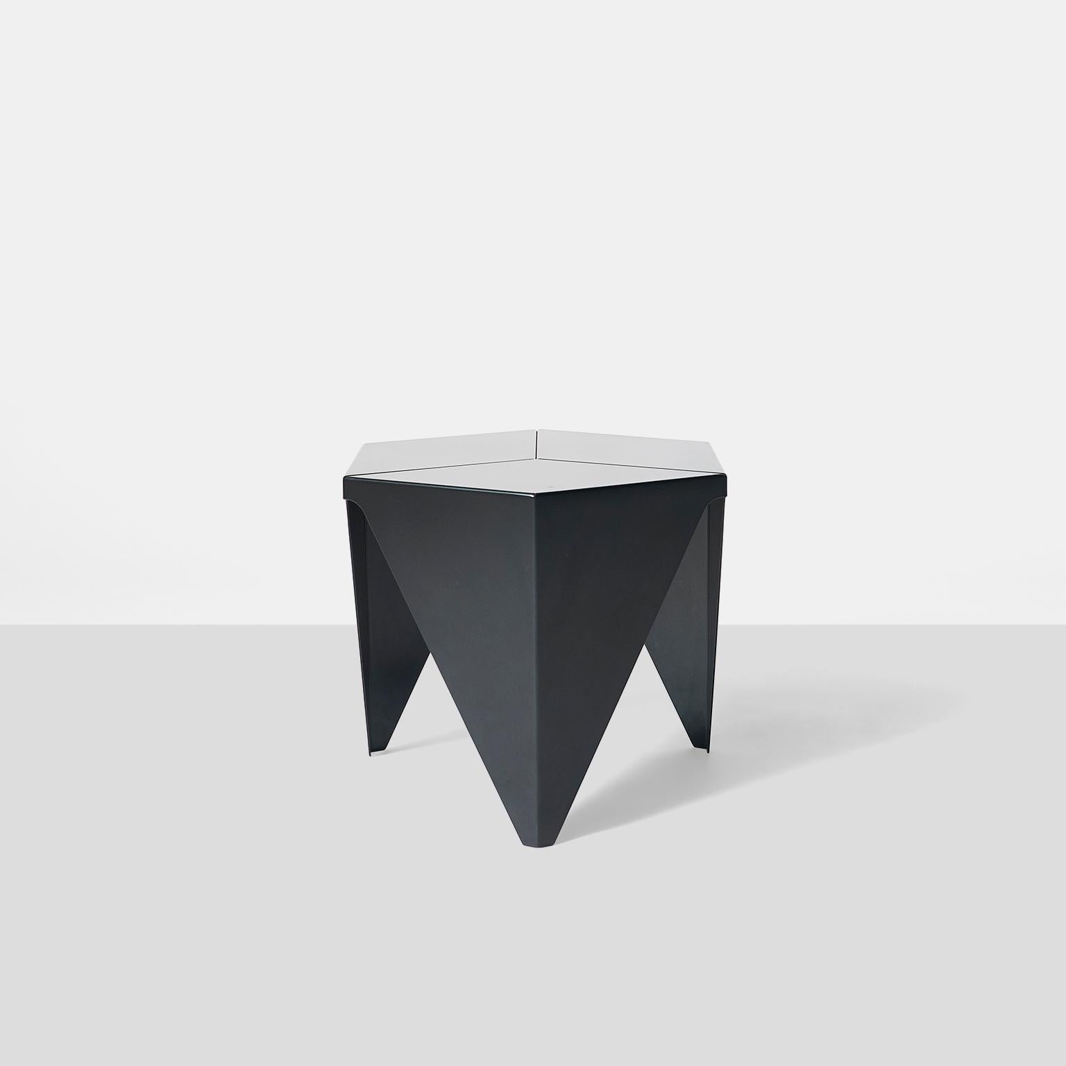 Prismatic table by Isamu Noguchi
A Prismatic table in black by Isamu Noguchi for Vitra. The table design was based on geometric forms and has an interesting three-legged base with a hexagonal top. Made of folded sheet aluminium inspired by Japanese