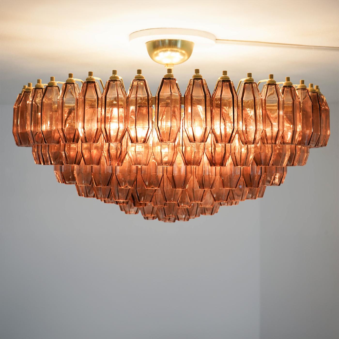 Contemporary Prismatico Amethyst Glass Chandelier For Sale