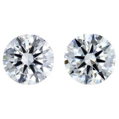 Pristine 1.10ct Triple Excellent Ideal Cut Pair of Round-Shaped Diamond - IGI