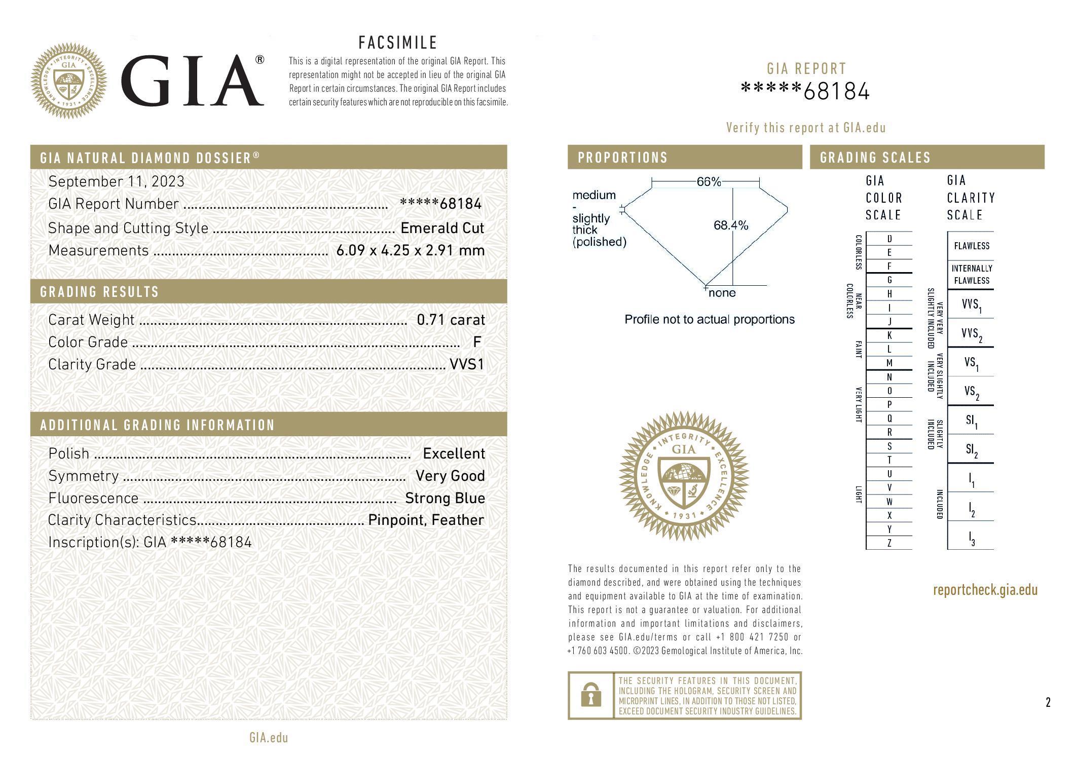  Paire de diamants taille émeraude idéale de 1,46 ct - certifiée GIA

Découvrez l'allure de l'élégance pure avec cette magnifique paire de diamants taille émeraude de 1,46 carat, certifiée par le GIA, assurant la qualité exceptionnelle et