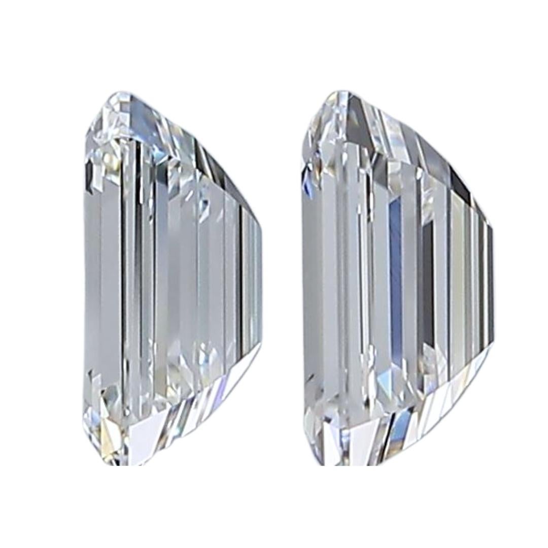 Pristine 1.46ct Ideal Cut Emerald-Cut Diamond Pair - GIA Certified In New Condition For Sale In רמת גן, IL