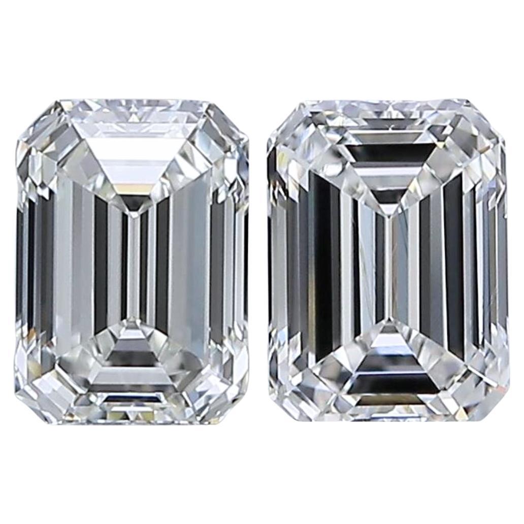Paire de diamants taille émeraude idéale de 1,46 ct - certifiée GIA en vente