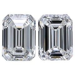 Paar unverwechselbare 1,46 Karat Diamanten im Idealschliff im Smaragdschliff - GIA-zertifiziert