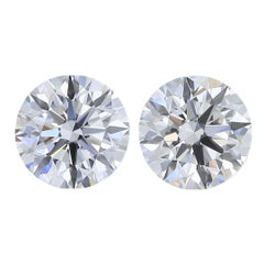 Pristine 1.51ct Triple Excellent Ideal Cut Pair of Round Diamonds - GIA