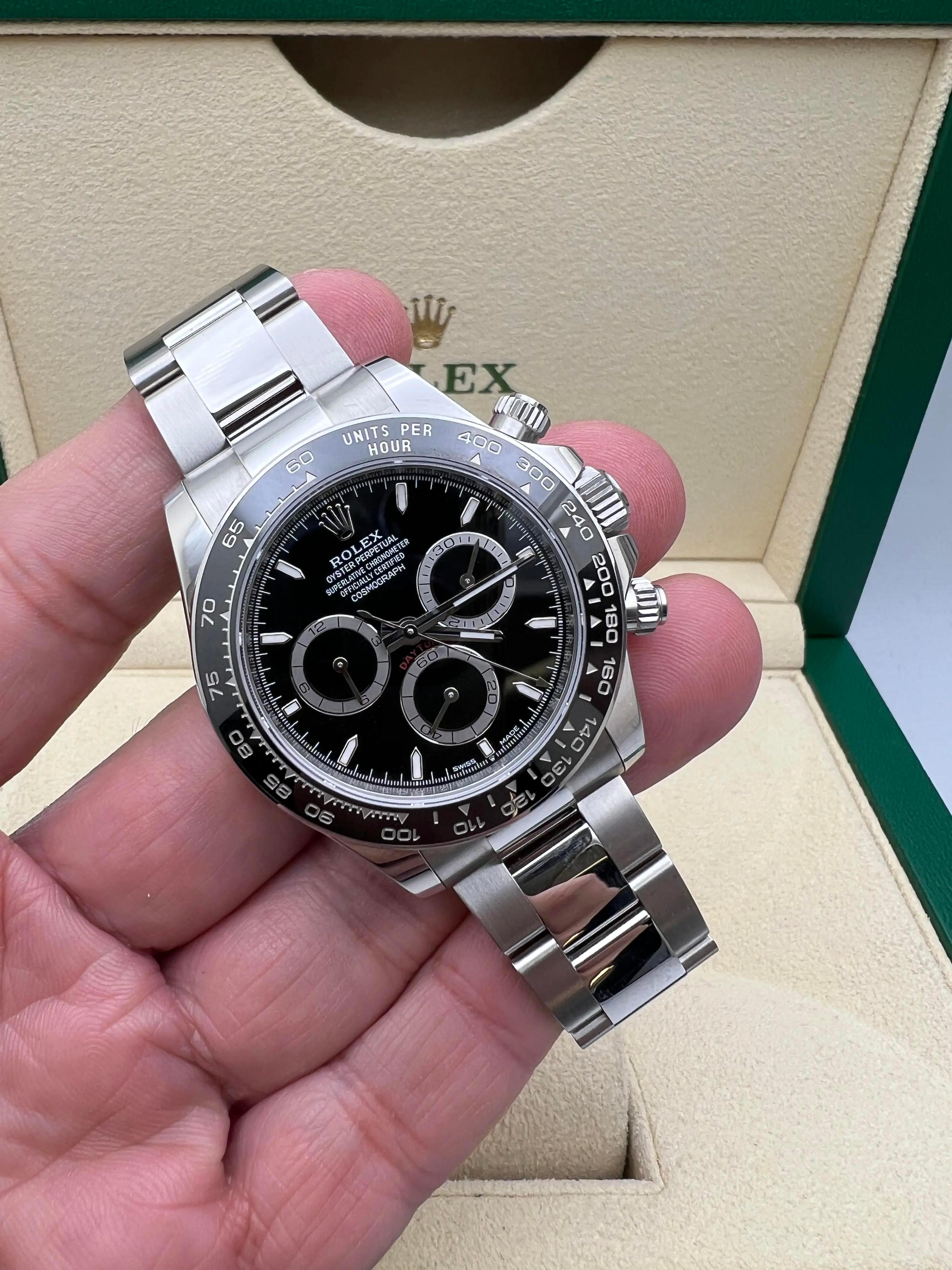 Pristine 2024 Rolex Daytona 40mm 126500LN Black Dial Oyster Bracelet Box Papers For Sale 2