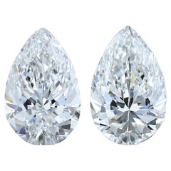 Pristine 2.02ct Ideal Cut Pair of Pear-Shaped Diamonds - GIA Certified