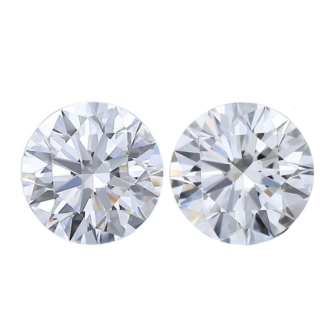 Pristine 2.27ct Ideal Cut Pair of Diamonds - IGI Certified For Sale 4